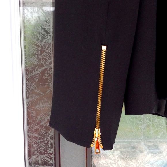 Tahari ASL Arthur S. Levine FullyLined Belt GoldZipper Black BlazerJacket Size 6 - Picture 7 of 11
